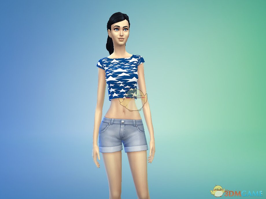 《模拟人生4》女性蓝天星星上衣MOD