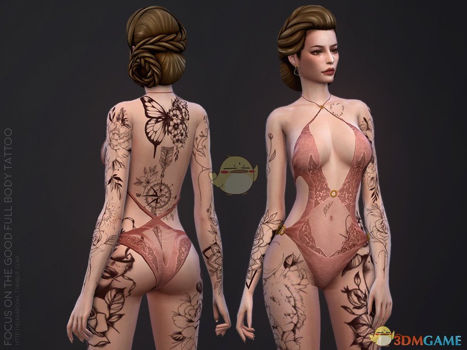 《模拟人生4》女性浑身美丽纹身MOD