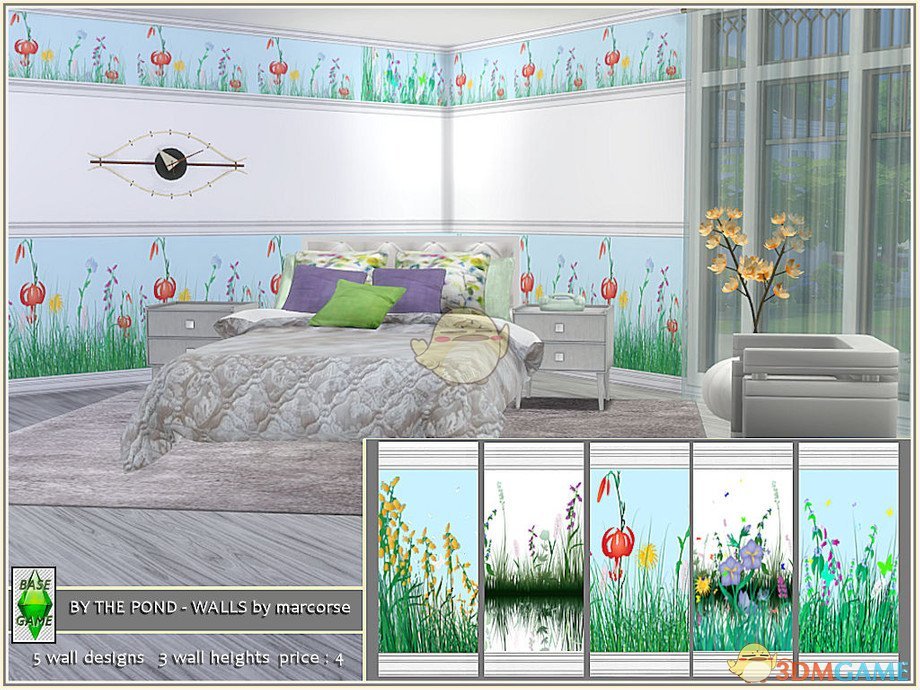 《模拟人生4》美丽池塘风格壁纸MOD