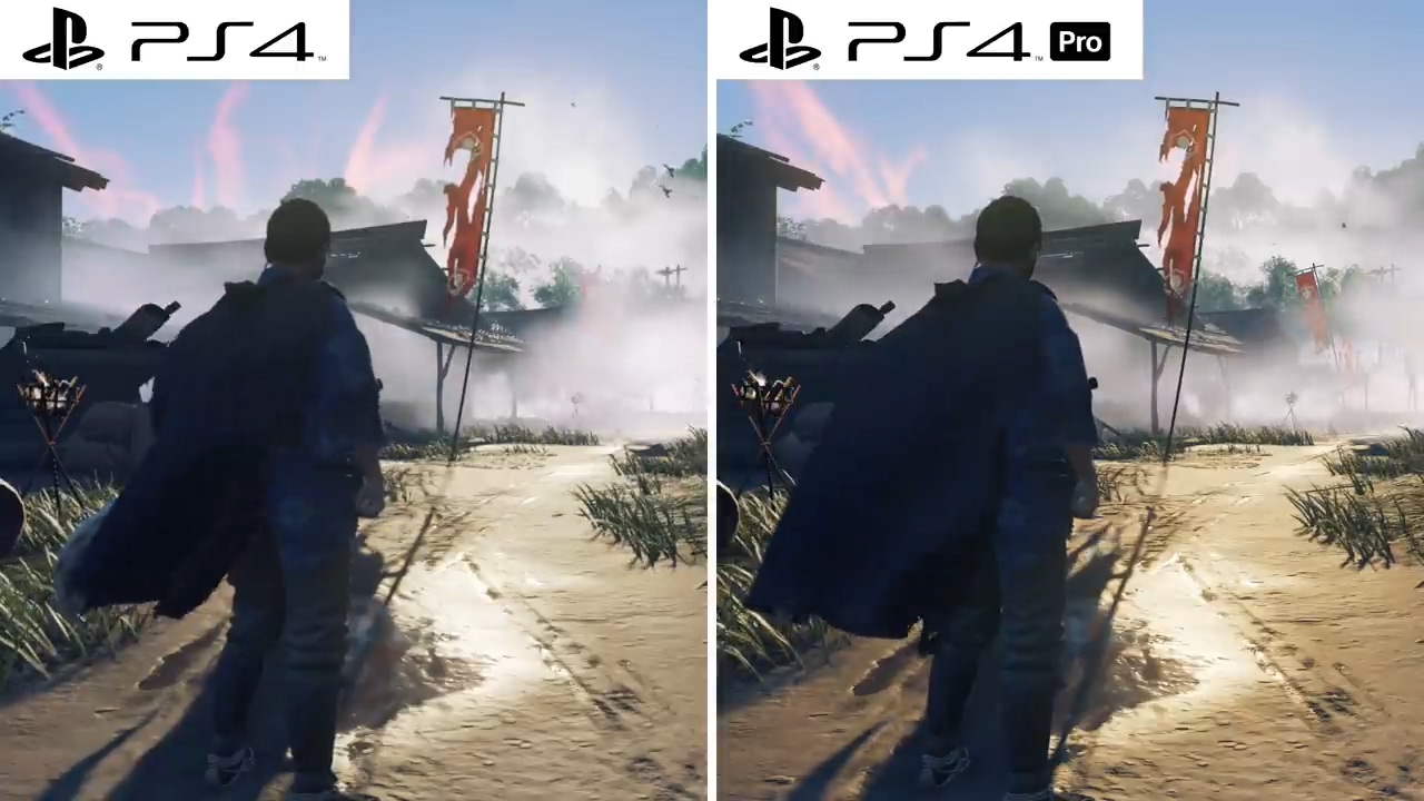 《对马岛之鬼》PS4战PS4 Pro画里对比视频