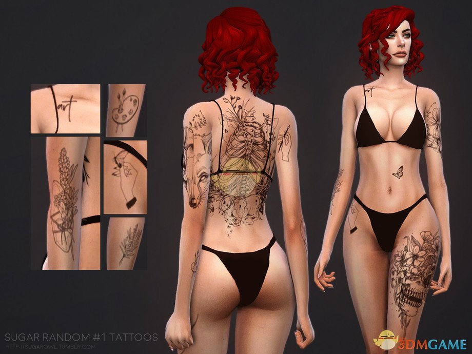 《模拟人生4》多款式女性纹身MOD