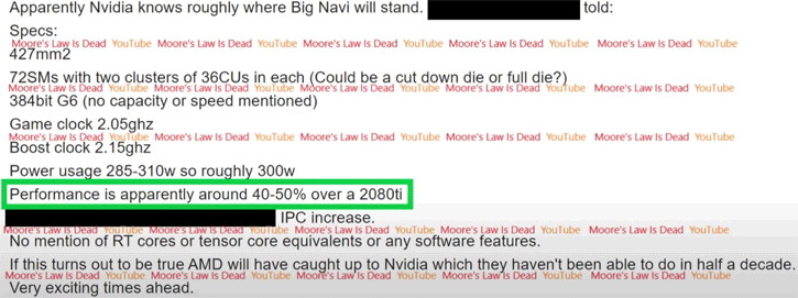 AMD Big Navi显卡详细参数：性能超RTX2080 Ti达50%