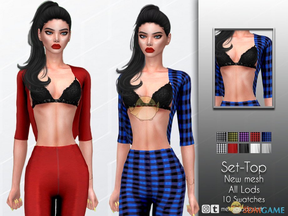 《模拟人生4》性感的黑色蕾丝上衣MOD