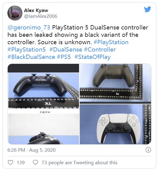 纯黑版PS5 Dualsense手柄图片泄露