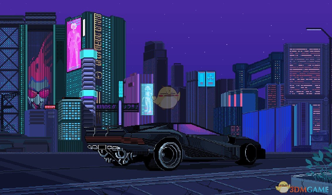《Wallpaper Engine》Cyberpunk2077城市与跑车像素风动态壁纸