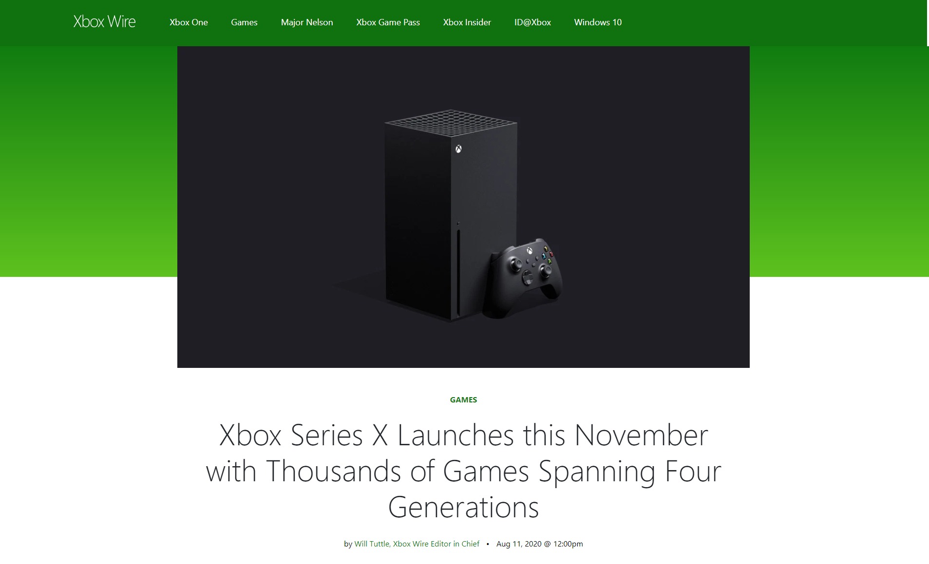 Xbox Series X确定11月上市 《光环无限》延期至明年