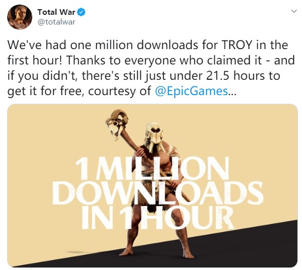 《齐战：特洛伊》1小时下载量破百万 欧洲玩家最多