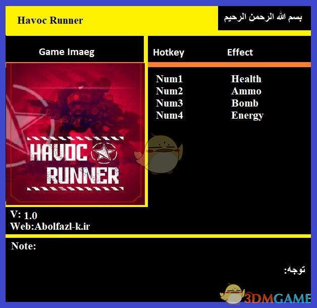 《Havoc Runner》v1.0四项修改器[Abolfazl]