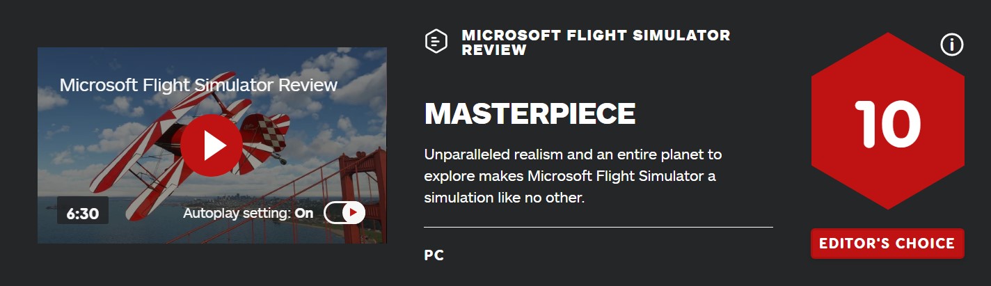 《微软飞行模拟》IGN 10分大师之作 M站均分9NG体育4：必玩(图2)