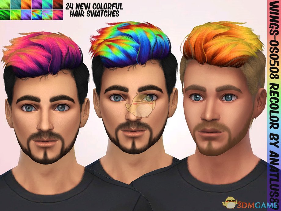 《模拟人生4》男性彩色发型mod