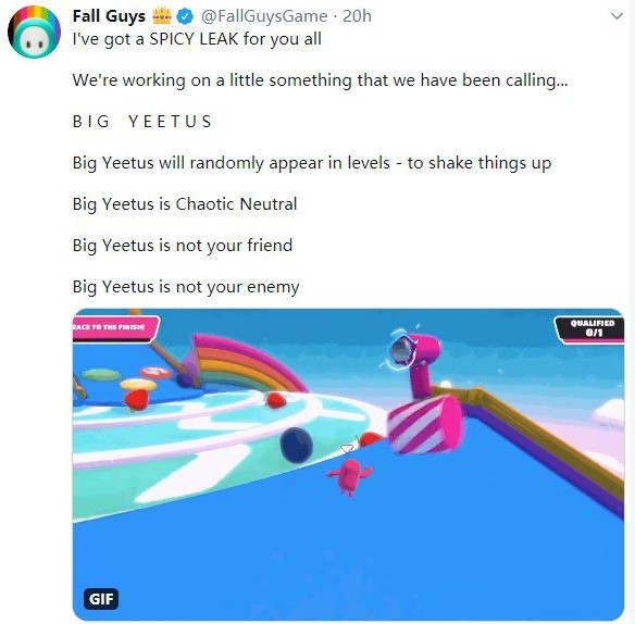 《糖豆人：终极淘汰赛》关卡新增“Big Yeetus” 游戏更有乐趣