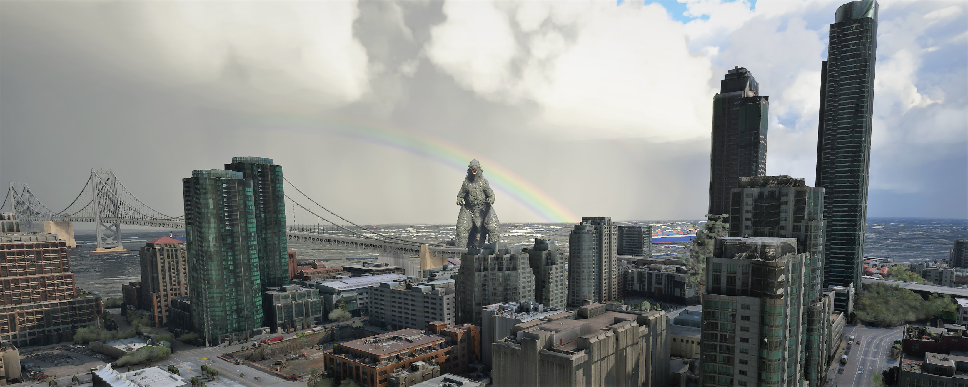 《微软飞行模拟》怪兽Mod发布 哥斯拉登陆旧金山湾
