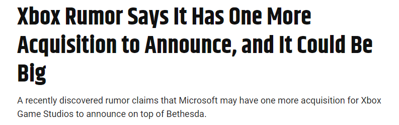 Xbox Series X\S将出 据传微软还有大收购
