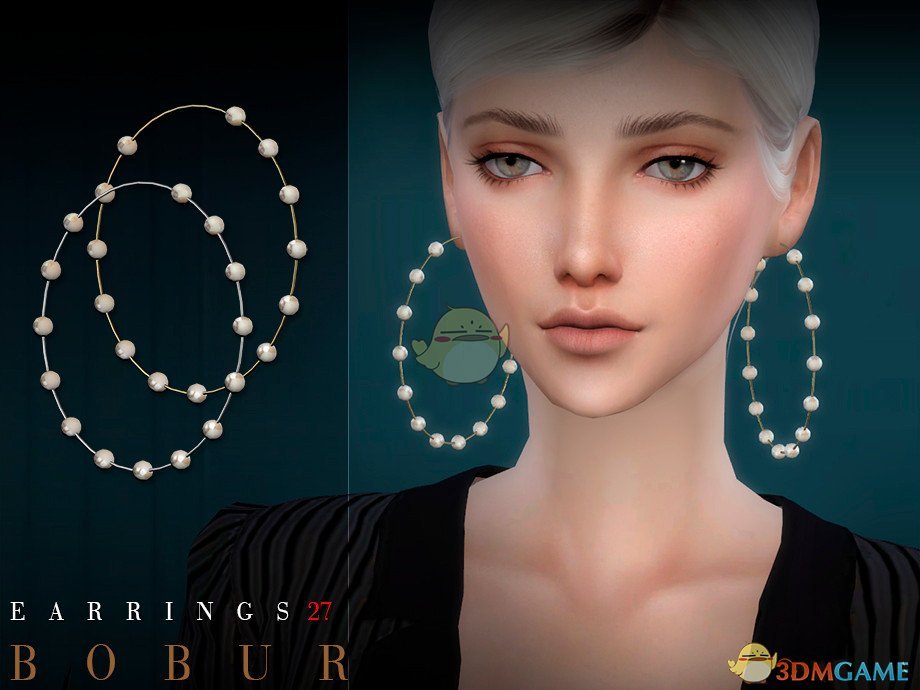 《模拟人生4》女性大圆环珍珠耳环MOD
