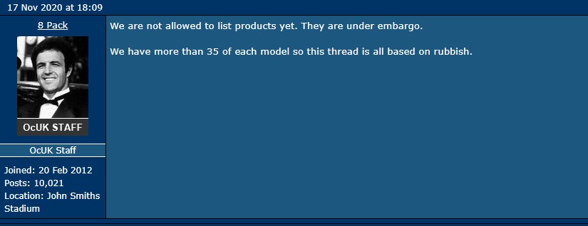 AMD RX6800显卡首发 零售商：首批货不多 库存或35个