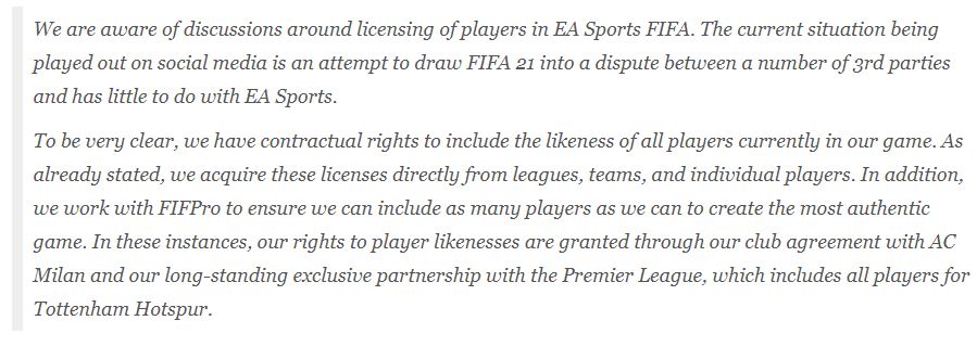 米兰前锋声称《FIFA》侵犯肖像权 EA官方做出回应