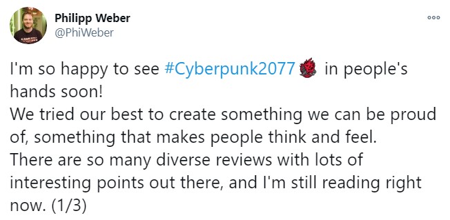 《赛博朋克2077》高级任务设计师回应游戏差评：别只看评分 别跟风