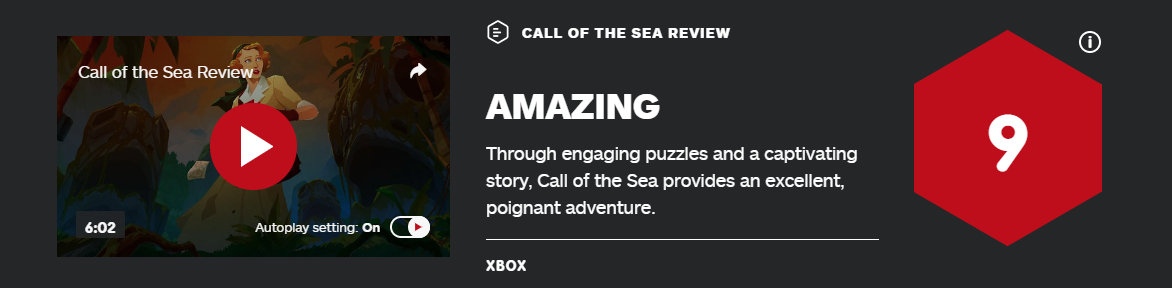 《海之吸唤》IGN 9分：谜题引人进胜 故事富有情感