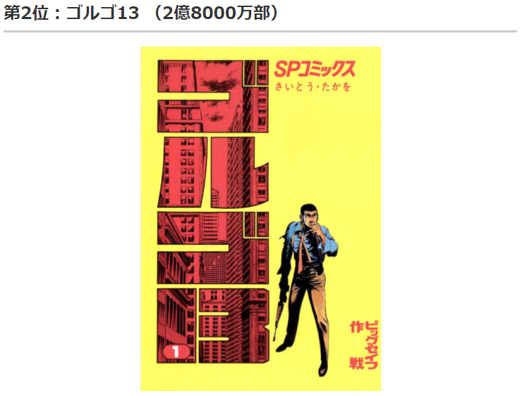日本历代漫画总销量榜排名出炉 龙珠第3柯南第5