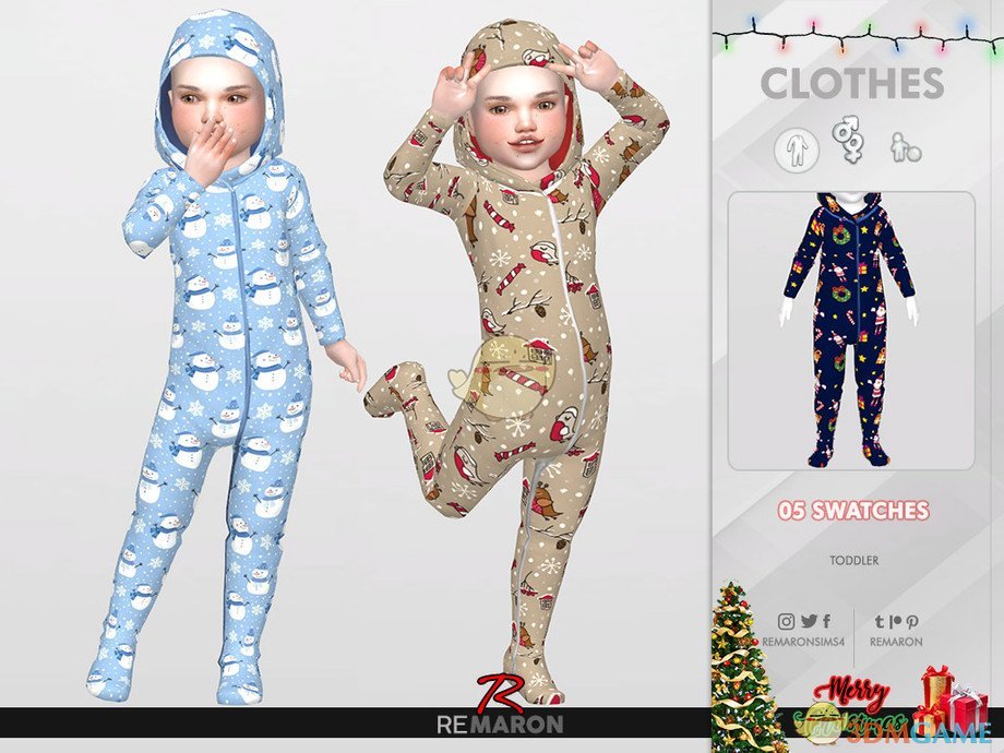 《模拟人生4》圣诞幼儿连身裤MOD