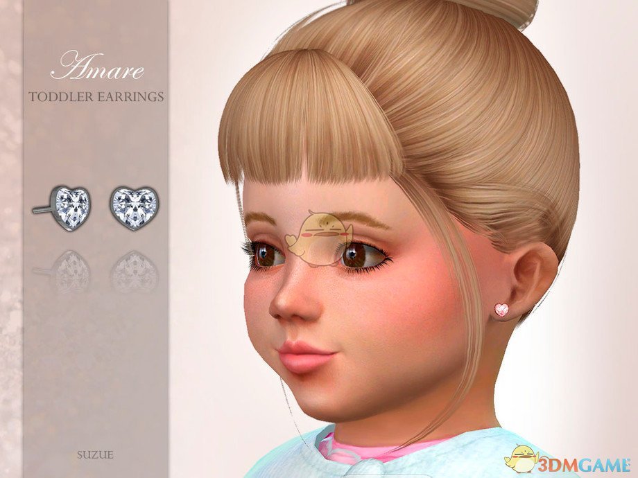 《模拟人生4》婴儿可爱的爱心钻石耳环MOD