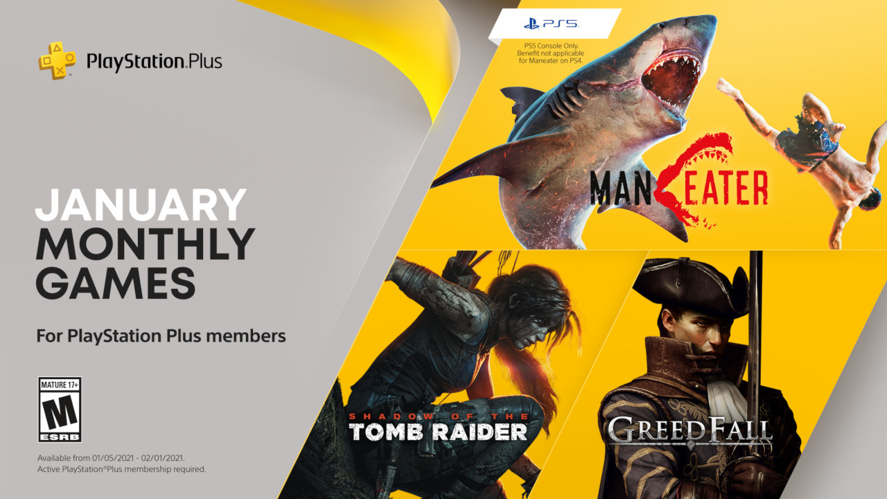 2021年1月PS+会免游戏公布：含古墓丽影食人鲨