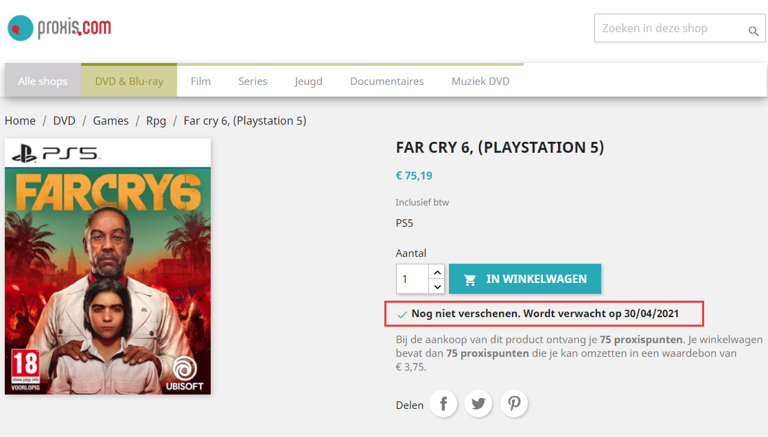 零售商店顯示PS5《孤島驚魂6》或將在4月30日發售