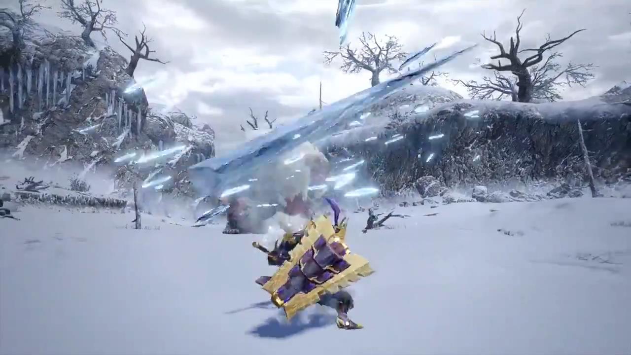 《怪物猎人：崛起》雪鬼兽演示 在雪原游荡的猎人