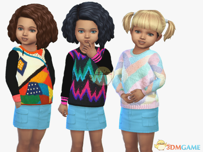 《模拟人生4》小女孩的彩色毛衣MOD