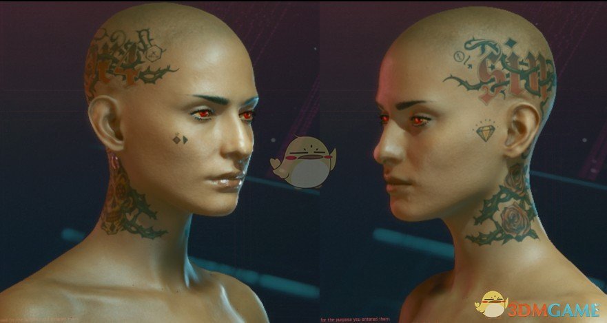 《赛博朋克2077》简化面部纹身MOD