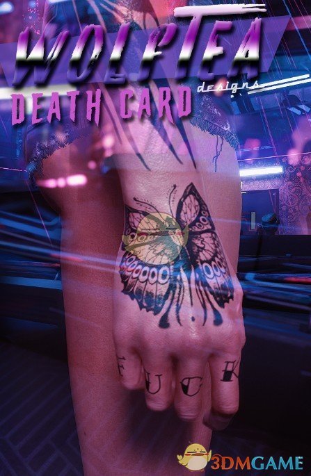 《赛博朋克2077》花朵蝴蝶与骷髅全身纹身MOD