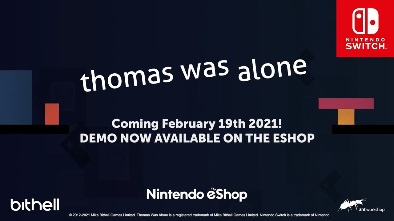 《孤独的托马斯》Switch版2月19日发售