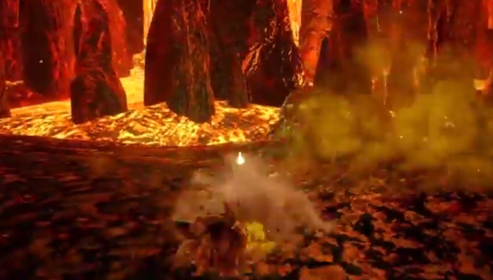 《怪物猎人：崛起》赤甲兽战斗演示 无惧熔岩之地