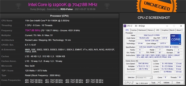 英特尔i9-11900K超频频率破7GHz 但这还不是极限