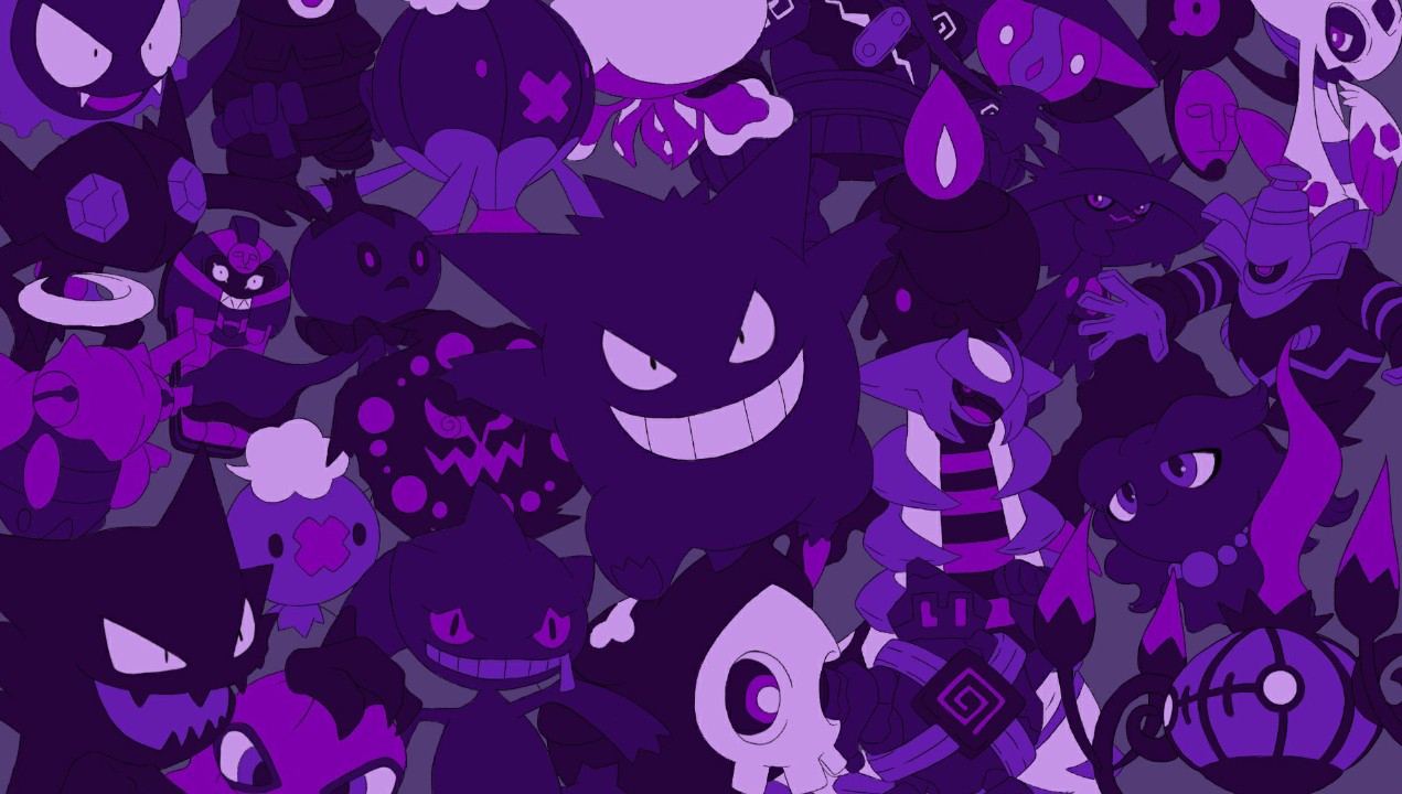 是一款宝可梦的可爱动态壁纸,画面是游戏中身上带有紫色颜色的宝可梦