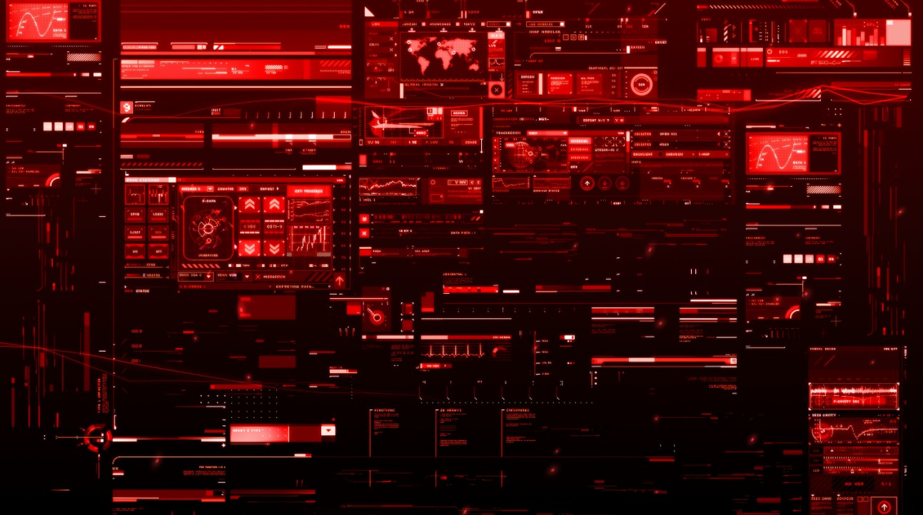 《Wallpaper Engine》红色高科技全息仪表盘动态壁纸