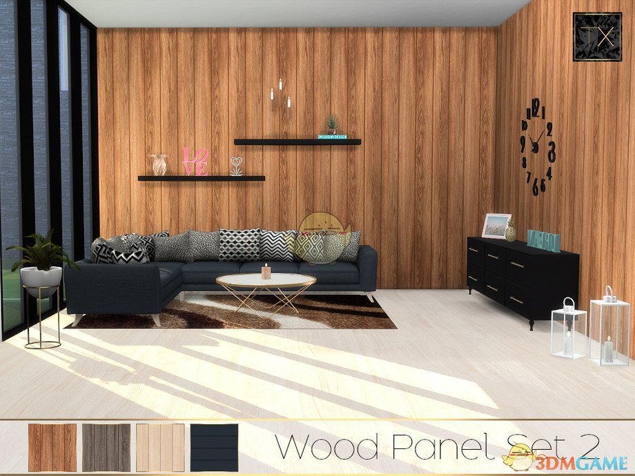 《模拟人生4》木质的墙面MOD
