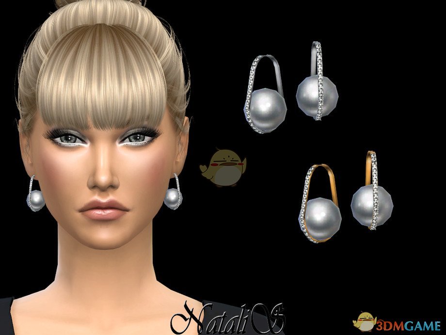 《模拟人生4》圆形珍珠钻石耳环MOD