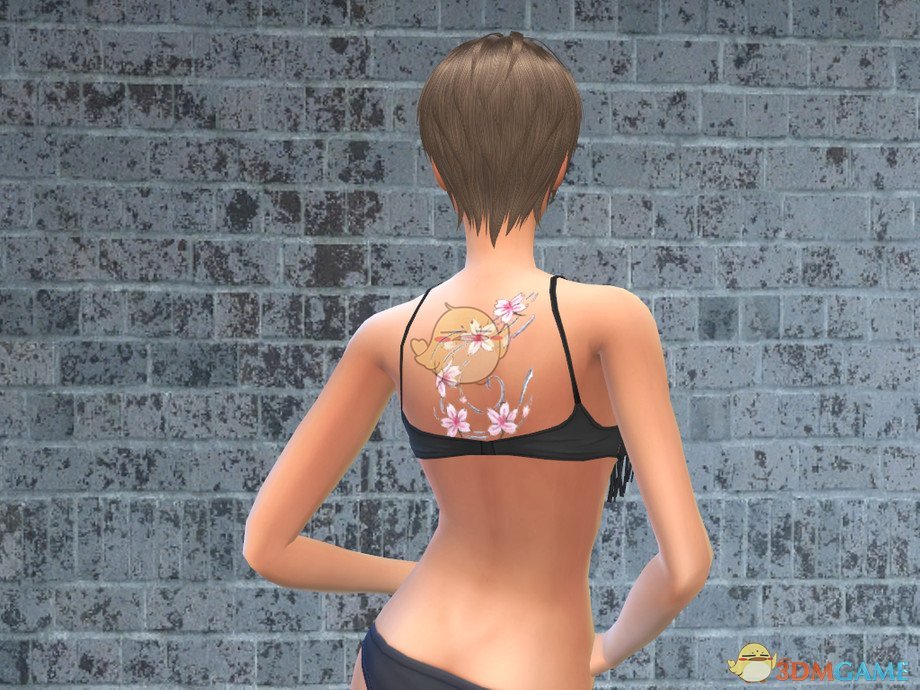 《模拟人生4》美丽樱花背部纹身MOD