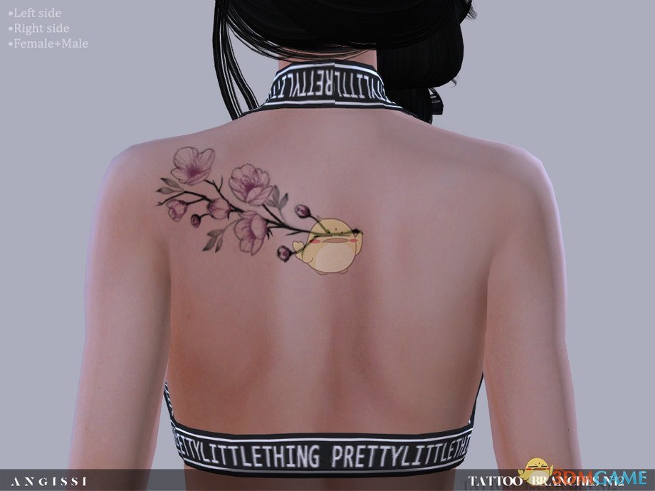 《模拟人生4》美丽的桃花纹身MOD