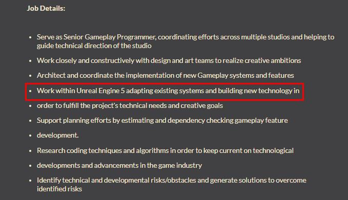 Cloud Chamber招聘信息透露：下一代《生化奇兵》或将用虚幻5引擎开发