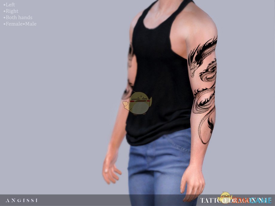 《模拟人生4》手臂龙纹身MOD
