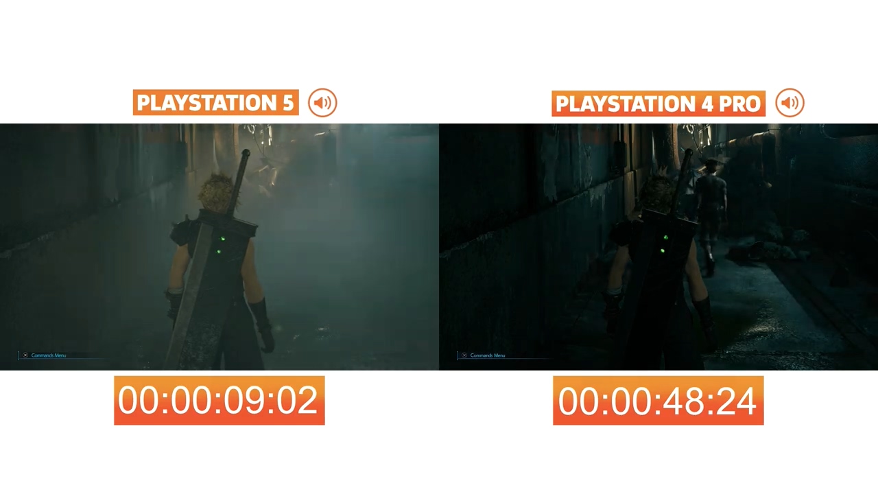 《末极梦念7：重制版》PS5、PS4版对比 游戏载进快5倍