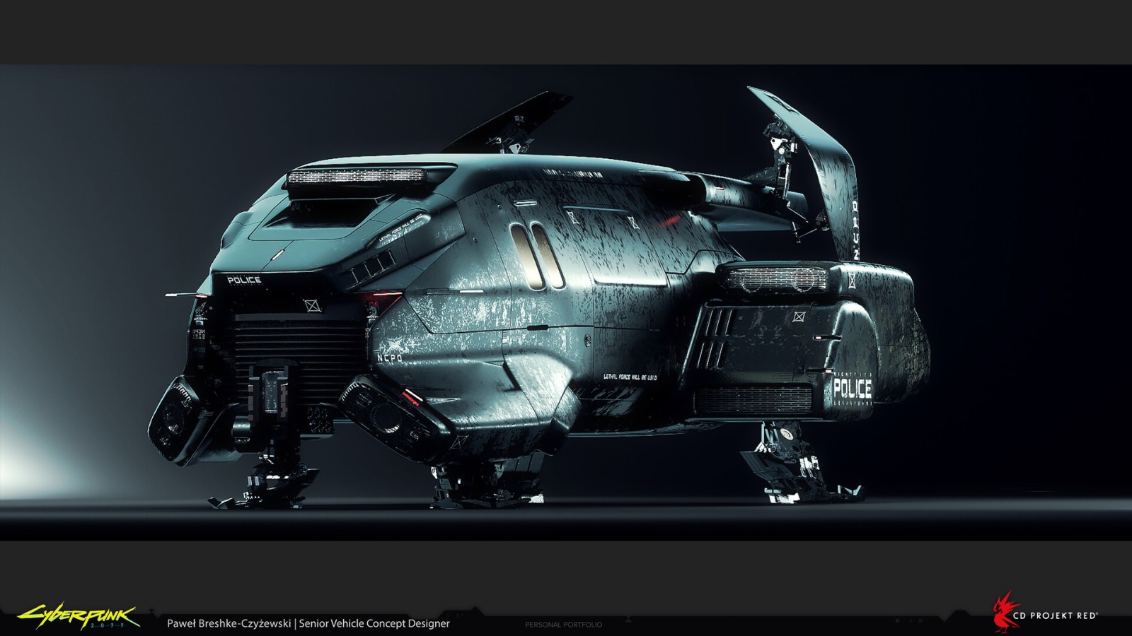 《赛博朋克2077》新概念图 展示未曾出现的军用飞行器
