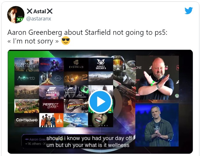 Xbox高管：《星空》不登陆PS5我们不sorry