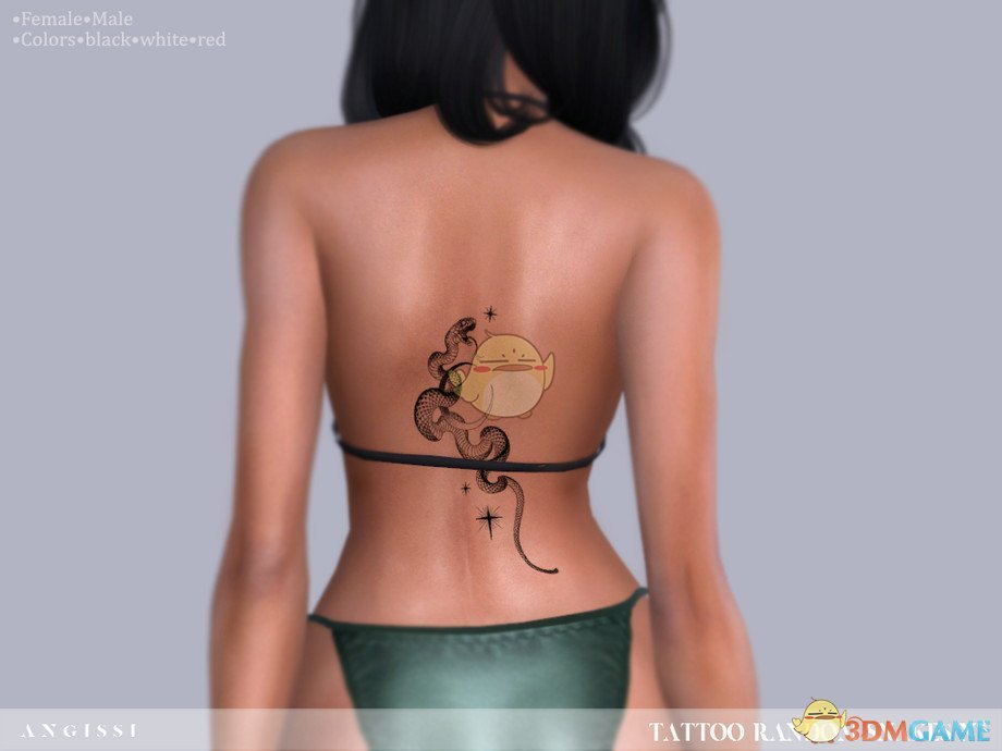《模拟人生4》背部蛇形纹身MOD