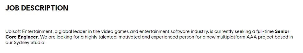 育碧或在悉尼设立新工作室 开发新3A游戏