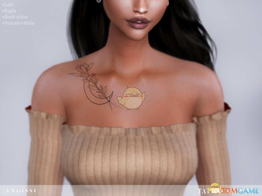 《模拟人生4》女性时尚月亮纹身MOD