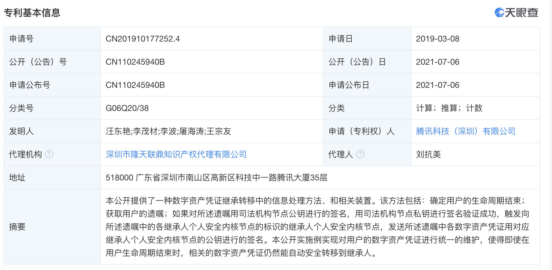 腾讯数字资产继承专利曝光 你的QQ/游戏账号后继有人了