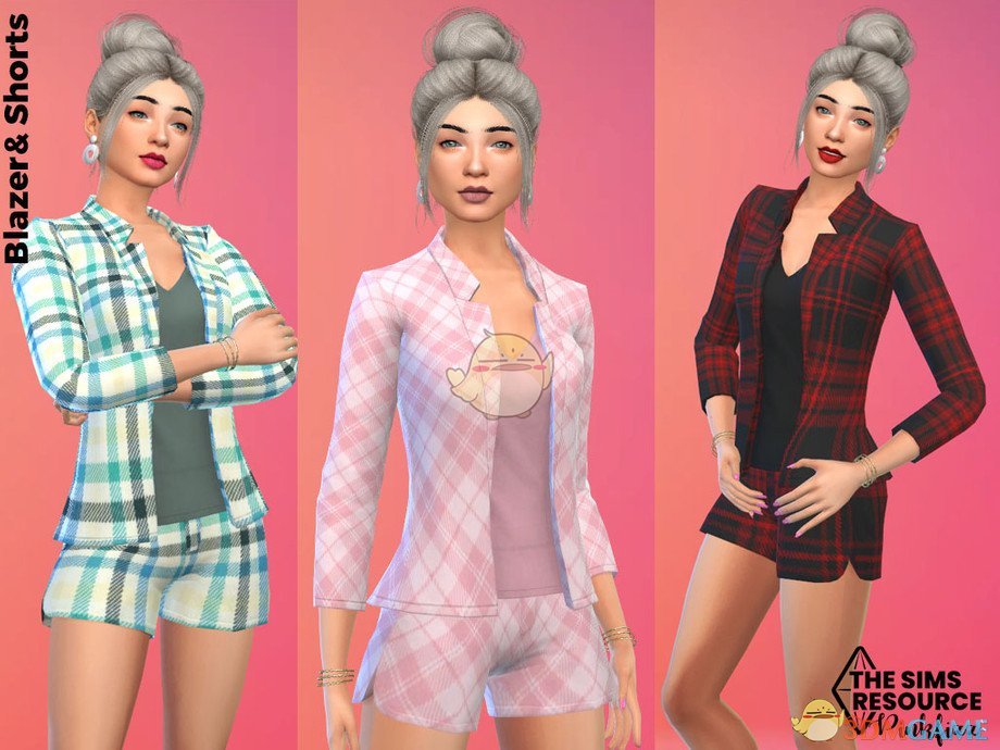 模拟人生4女性的条纹西装服装mod